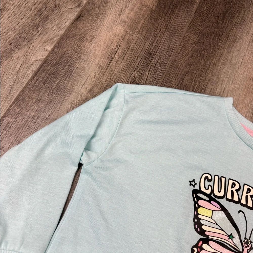 Justice Teal Butterfly Long Sleeve‎ Top